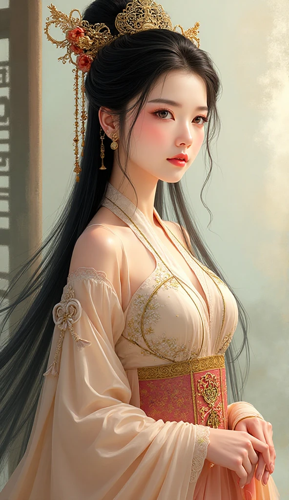 a beautiful kitsune woman,intricate detailed face,piercing eyes,lush flowing hair,delicate feminine features,elegant kimono,ornate floral patterns,golden accents,ethereal lighting,cinematic composition,vibrant colors,photorealistic,8k,hyper detailed,masterpiece