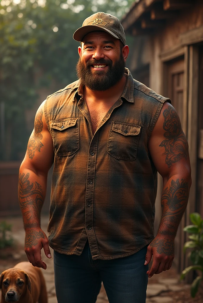 There is only one handsome Asian actor in the picture，30 years old，Tall and handsome, Toned body，short hair, O-Shaped Beard，Perfect body, Dark skin，Glowing skin，Smooth skin，The body is hairless，Muscle bulge, Muscular, Very large pectoral muscles，Very sexy abdominal muscles，Very well-developed leg muscles，Huge concave and convex area，Brightens oily skin，Wearing a white leather shiny ，Handsome face， Correct and accurate male body proportions, Stand among the flowers。