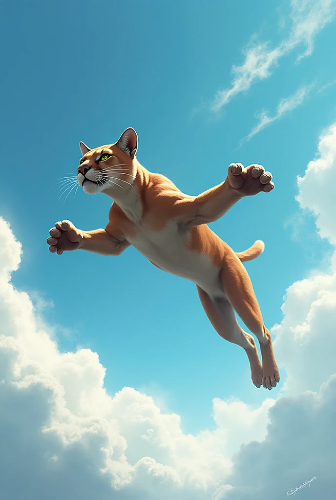 A woman with a realistic cheetah body, Attractive face of a person, Detailed and fresh, Realistic cheetah fur texture, Slender body, 120km/h jump, A big jump from Earth into space, Create an aesthetic piece, Unleash the power of AI