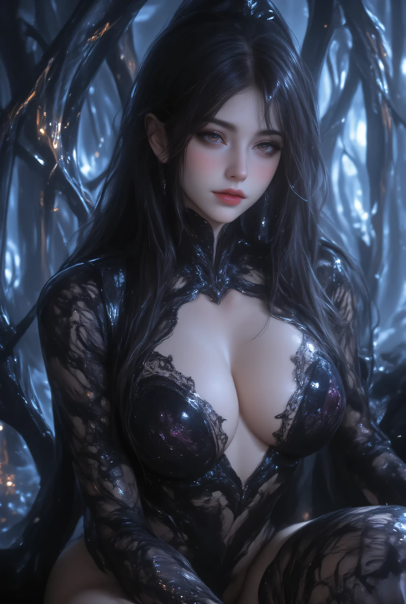 Evolution is the increase of complexity of complex systems., Holy Sexy Elf, Big Breasts, Age 17, Dark Haired, Sexy Pose, Fearless Smile