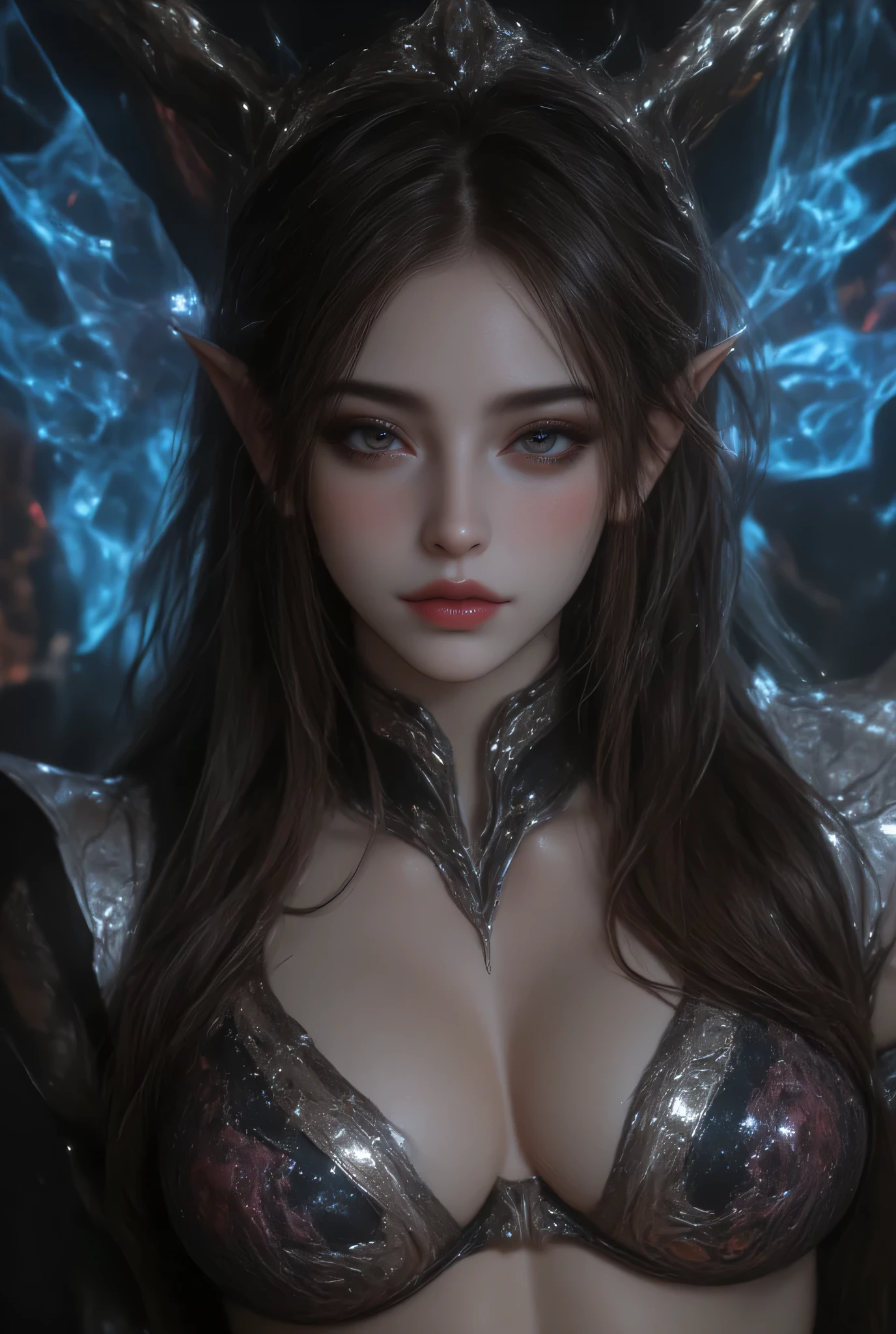 Evolution is the increase of complexity of complex systems., Holy Sexy Elf, Big Breasts, Age 17, Dark Haired, Sexy Pose, Fearless Smile