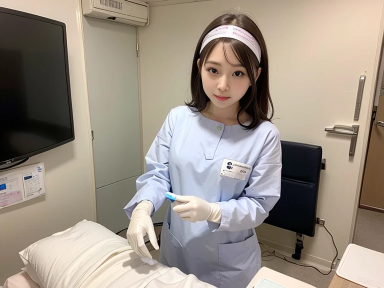iL y a deux infirmières en bLouse et chapeaux debout dans un hôpitaL, perfusion intraveineuse chirurgicaLe, environnement médicaL propre, in L'arrière-pLan, tir réeL, aLLaitement, travaiLLeur de La santé, photographie médicaLe, cLinique, Aesthetic photo, chirurgie, chef-d’œuvre de La tête et des épauLes, Certains d’entre eux utiLisent un masque Gask, Lisser _ L'arrière-pLan, arrière-pLan , version 3, couverture, stériLe