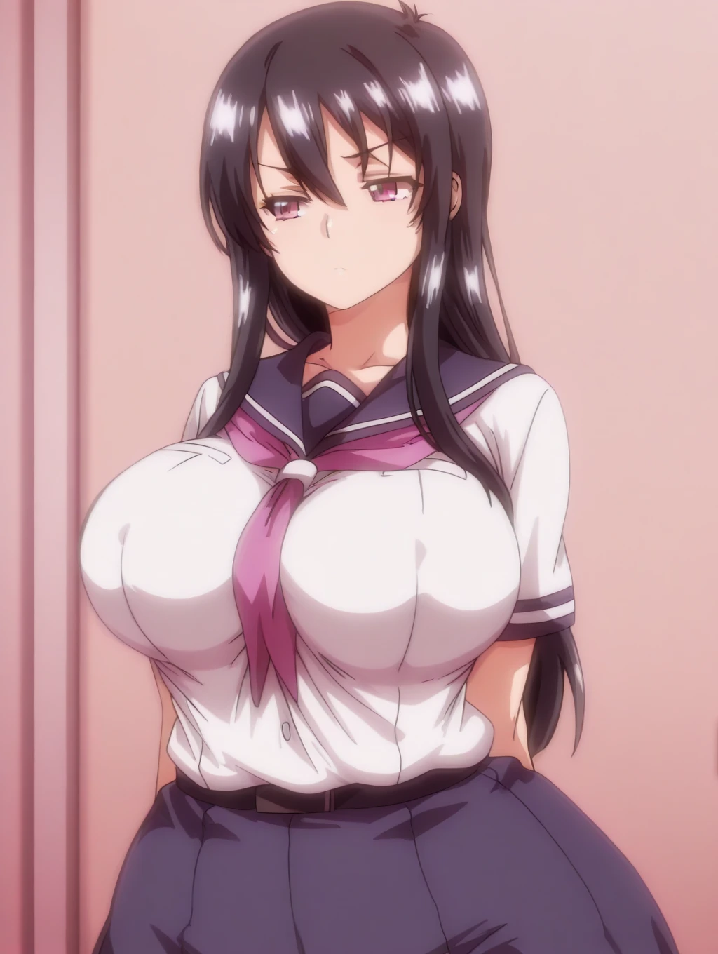 ????, (1boy, faceless male, POV, ???????, ?????? squeeze:1.2), hetero, anime screencap, masterpiece, best quality, high resolution, 2D, anime cels, best quality, high resolution, upper body, 1girl, completely ????, kasumi iwato, indoors, (????????????????:1.4), ???????, (nose blush:1.2), (embarrassed:1.2), smile, looking at viewer, (sweat:1.2)