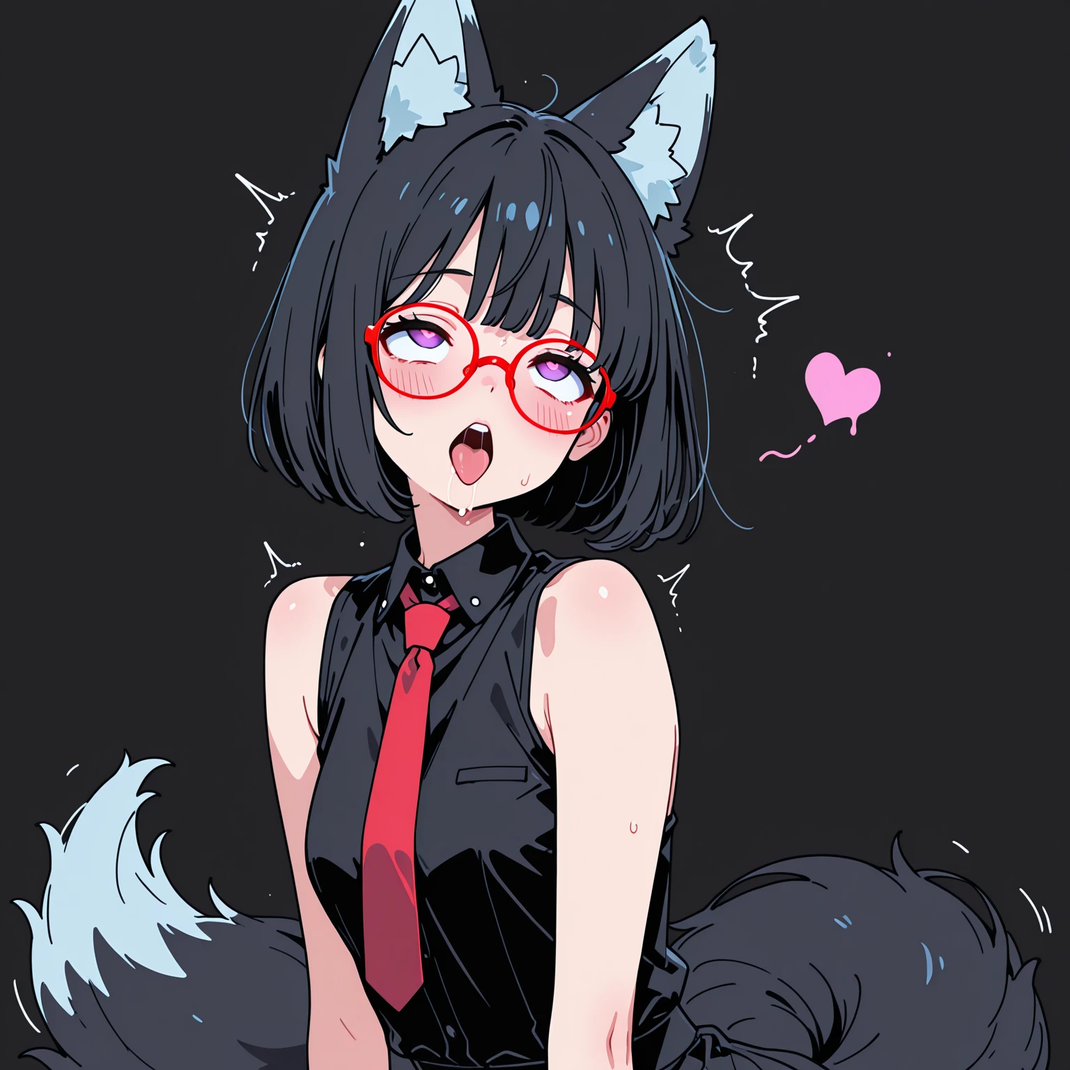 score_9,score_8_up,score_7_up, source_furry, a young Anthro furry wolf woman, white furry body, detailed white fur, tall and skinny, long black messy hair, white wolf tail, white fox ears, hair covering one eye, long bangs, long black hair, blue eyes, black glasses, white wolf tail, , wearing only black thigh high socks, pouting, she is , , pov ,  she is getting   by viewer,  viewer is spreading her ass cheeks, rear view, 