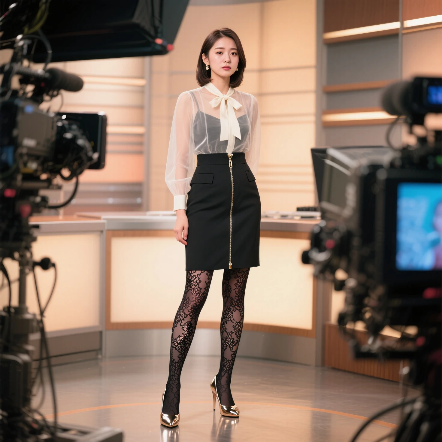 An extremely beautiful Japanese high school girl race queen who highlights her beautiful legs、She was photographed walking down the runway at a fashion show wearing Andre Sarda's new .、She is an eternal idol who combines a clean look with modern charm.。 She creates such beauty。 She feels her own warmth。 She creates a warm atmosphere。 We create beauty。 That's what I want to say。 In her full body photo、The figure features porcelain-like skin and golden hair that radiates a soft glow.。 This is probably、It captured the essence of her timeless charm.、This is the best shot ever.。 Each straight line and curve is carefully expressed.、Breathtakingly beautiful with impeccable detail。 This piece perfectly captures her timeless beauty.。 Divine Proportions、Sharp focus、Full-body photo taken by Kishin Shinoyama、high quality、High resolution、Detailed Background
