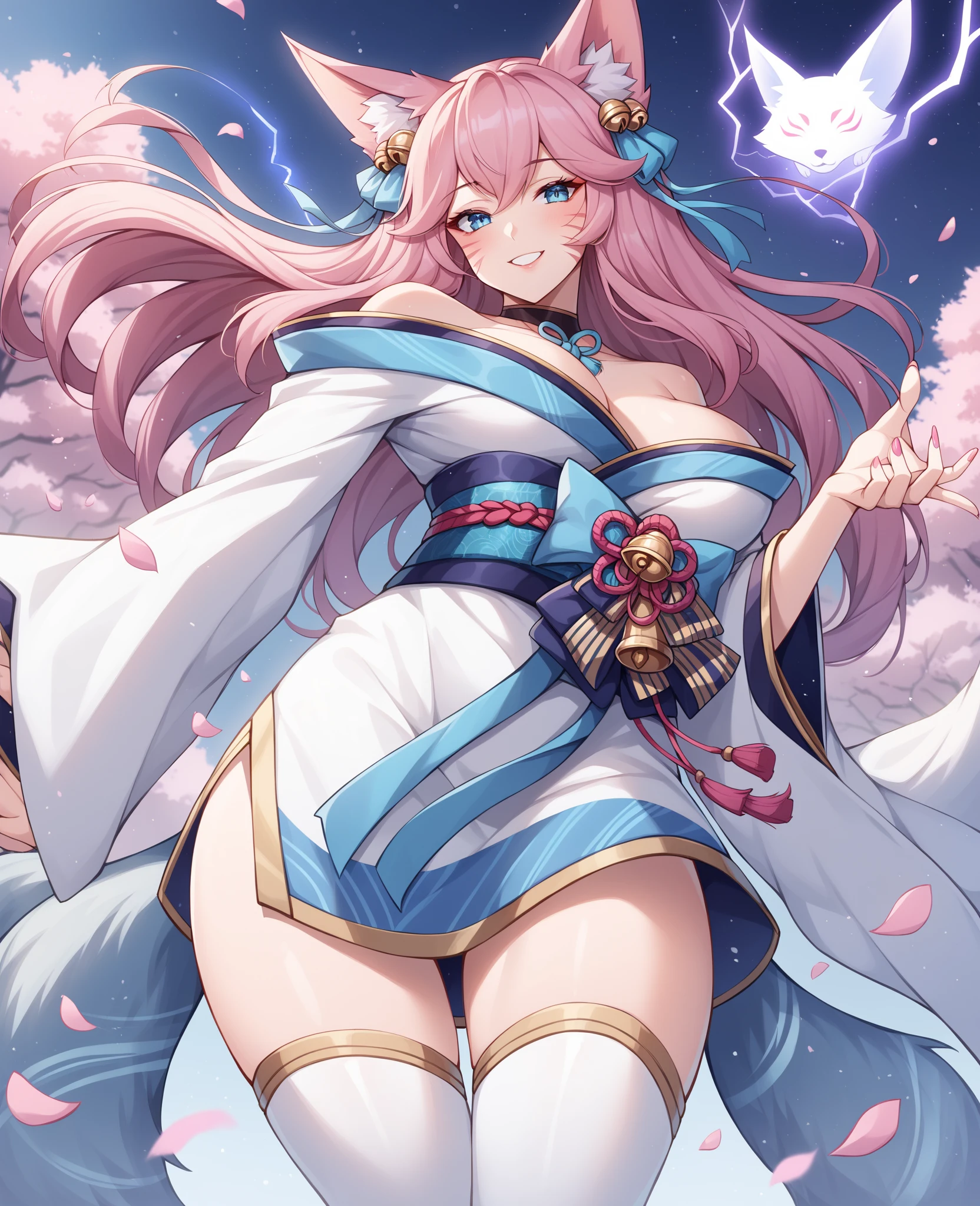 Yaya Miko in a revealing outfit with a huge cleavage and huge breasts looks like a whore anime art  clothes a lot of jewelry a wreath of flowers in her hair drawn in detail