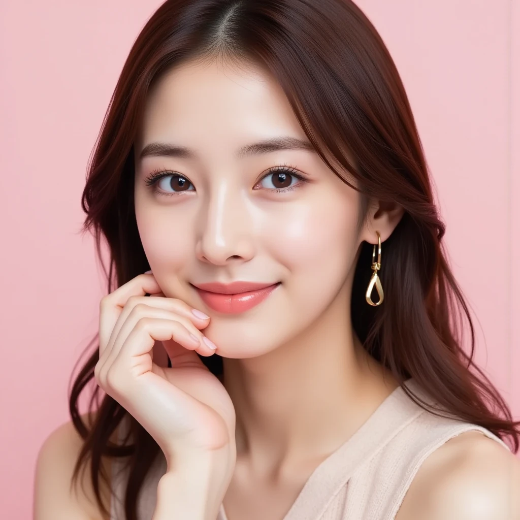 Fashion model 20 years old [[[[closeup cleavage]]]], [[[[boobgasm]]]], [[[[coll]]]], [[[[bshoulders]]]], perfect  eyes, Perfect iris，Perfect lips，perfect teeth，Perfect skin，with fair skin，hdr，Movie girl，(((Pink delicate sweater)))，4K Ultra HD, Ultra-high resolution, (Photorealistic: 1.4), Best quality，Masterpiece，Utra dilution，（pastel colour：1.2）