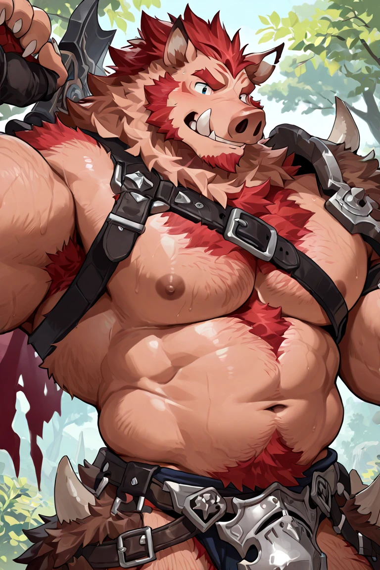 ((Um no, Pumped male demon with hairy dragon appearance and yellow eyes dawns with the (red skinned) e um corpo humanóide com feições feias que mostra sua força Intimidating Enforcera cheia de luxúria e malícia mostrando sua língua preta e dentes afiados babando se masturbando sentado com as coxas abertas olhando de um jeito que parece desafiador, Intimidating Enforcer, shameless, luxurious and , (part of  heresion, head appearing and becoming thick and hard so that your  demonstrate satisfaction and relief with greater, bottom )), (there is another pumped humanoid demon, but he has white skin, Beyond the mouth, penetration between the groin, sucking the heresy on the , gay , looking satisfied, gaping mouth, gasping, tongue out) they covered his  with their mouth
