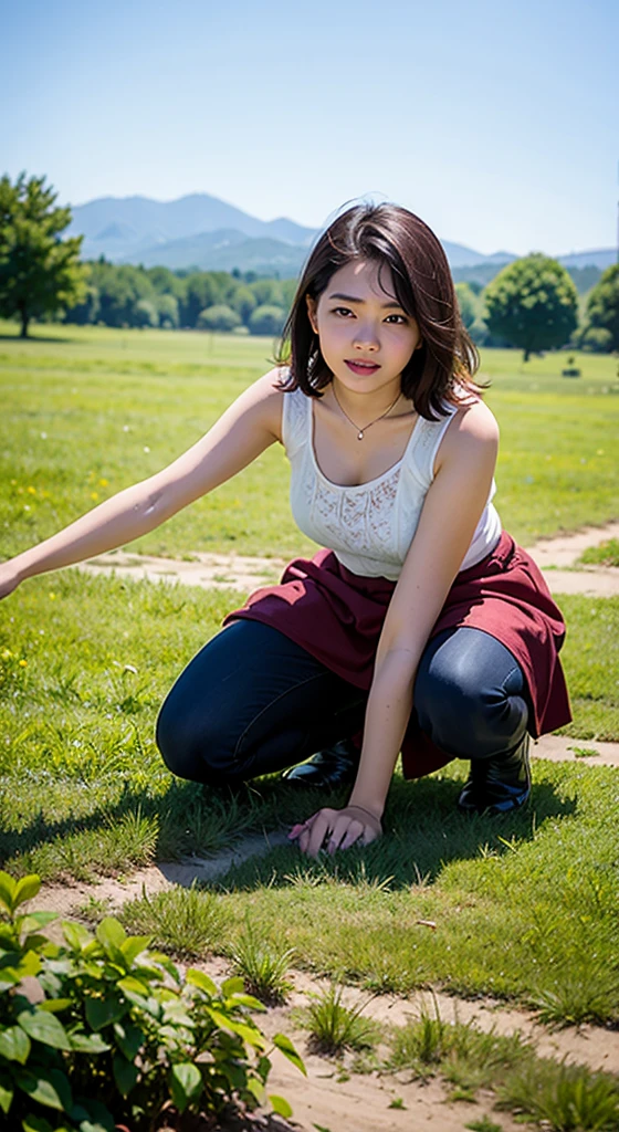 Waterfall Background, ((Showing , No panties)), Lift skirt, Spread your legs, big texpensives, short hair, Long socks, Wavy Hair, Mature woman's body, perfect body, Muscular, Abdominal muscles are developed, Slim and glamorous body, perfect waist, perfect , , big natural , perfect , wide , wide legs, thick tighs, perfect face, perfect eyes, No acne, No freckles, Smooth, Color, HDRI, 4K, 8K, (Narrow Face:1.1), , (One girl:1.1), clear_image, clear image, Realistic Skin, (masterpiece), ((Super detailed)), (expensively detailed CG illustration), (Highest quality:1.2), Realistic 8K UHD, giga , big , large , , gigantic , expensive definition, expensive quality texture, Intricate details, Detailed Texture, In detail, expensive detail, Highly detailed CG, expensive quality shadow, (Depth of written boundary:1.1), Cinematic Light, (Lens flare:1.1), Ray Tracing, perspective, 20th Generation, clear_image, expensive_solve, Focus Only, (masterpiece, expensiveres, expensive quality:1.2), Showing off female , Exposing the , The uterus is visible, Widen the  and , Drooping , Hot body, Sweat dripping down, ((Being seen by many)), Detailed , Realistic , Huge , Enlarged  minora