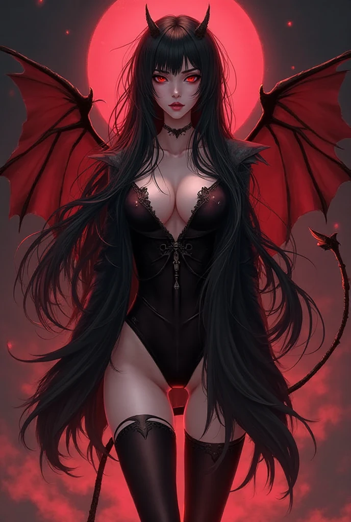 (score_9, score_8_up), score_7_up, 1girl, long hair, looking at viewer, black hair, red eyes, jewelry, sitting, earrings, wings, horns, pointy ears, nail polish, lips, fingernails, makeup, demon girl, demon horns, red nails, red background, scifi fantasy, long fingernails, black wings, demon wings, hoop earrings, sharp fingernails, red lips, retro
<lora:nostalgia-000011:0.9>