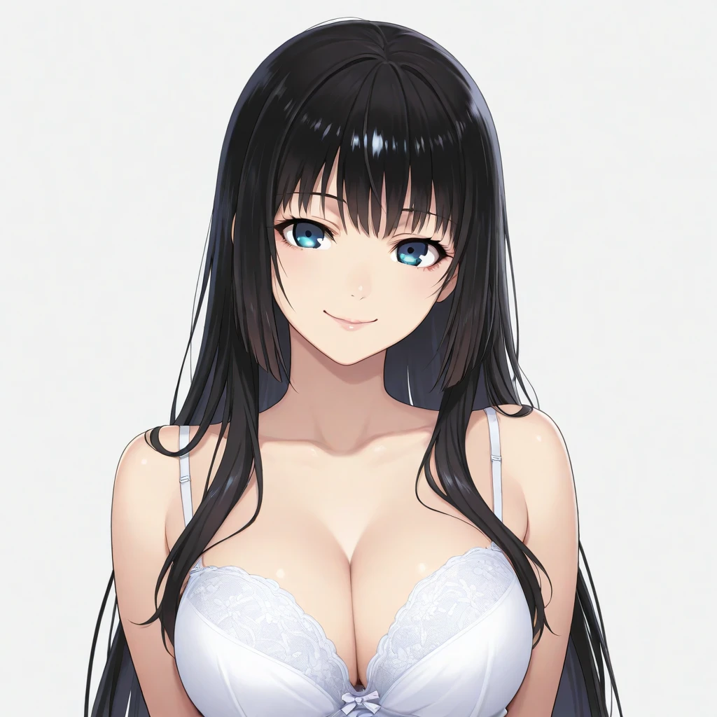 1人の女性Long Hair, , Open your mouth a little, High-resolution model, Long Hair, 大きな, smile, Simple Background, 3D Rendering, 