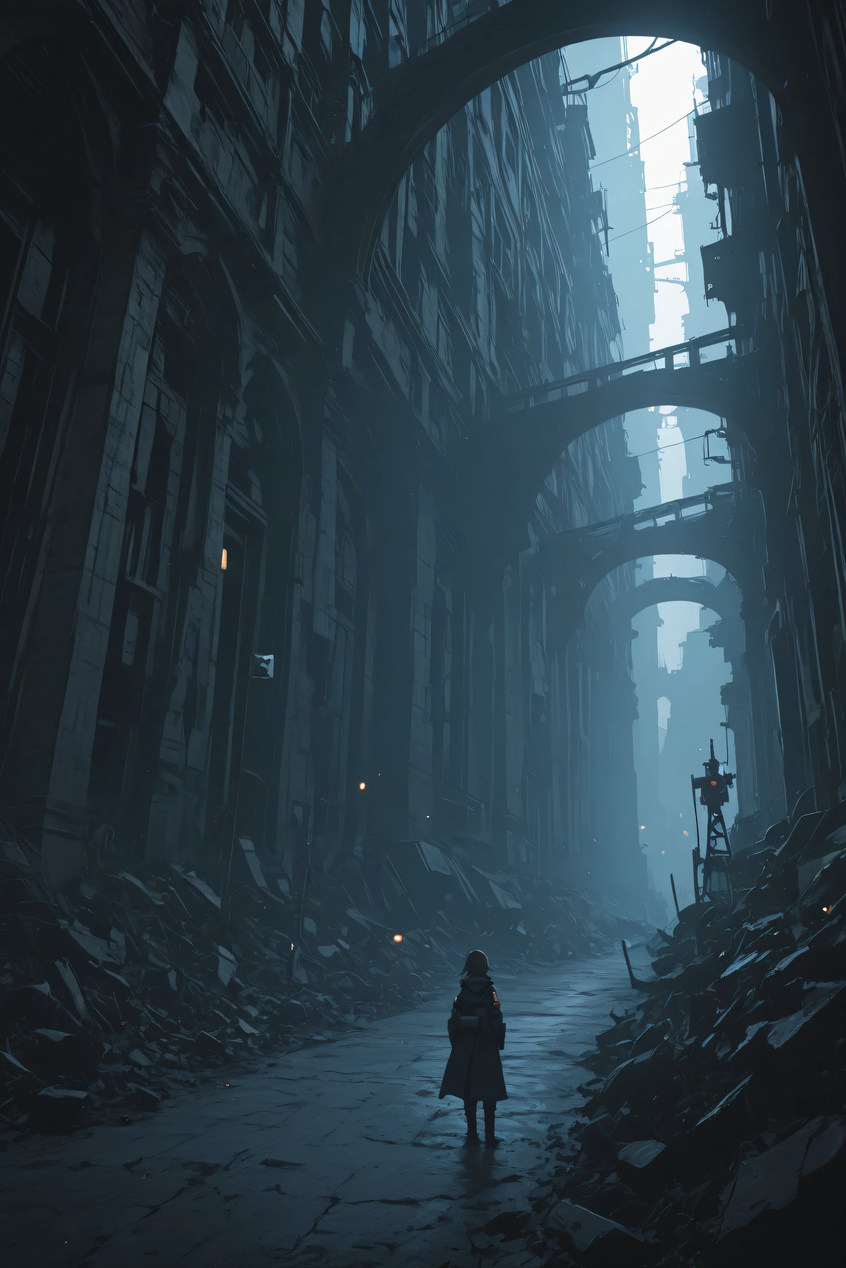 1girl from game Arc Raiders, (taking cover behind broken wall, wearing tactical combat gears, assault rifle, battlefield, ballistic goggles, full wide shot :0) ((detailed background, dramatic lighting)), masterpiece, best quality, score_9, score_8_up, score_7_up,