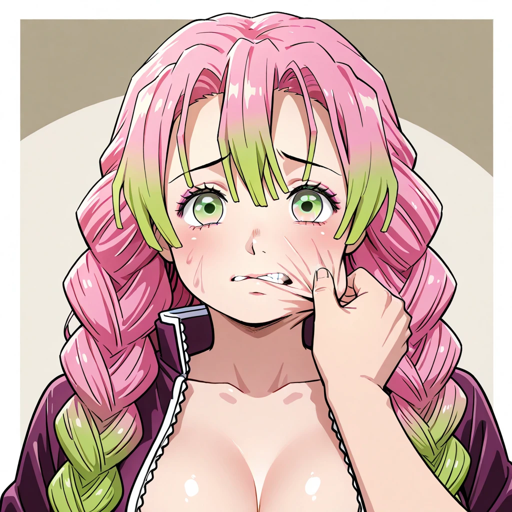 score_7_up, BREAK source_anime, KMitsuriV4XL, 1girl, solo,, indoors, , from bellow, room, , blush, open mouth, big mouth, tongue, tongue out, close up, saliva, uvula, uvula, room, mouth focus, excessive saliva, , looking down, ????, long tongue, large tongue, ???????????, , happy, smile, side, on side, looking at side, armpits