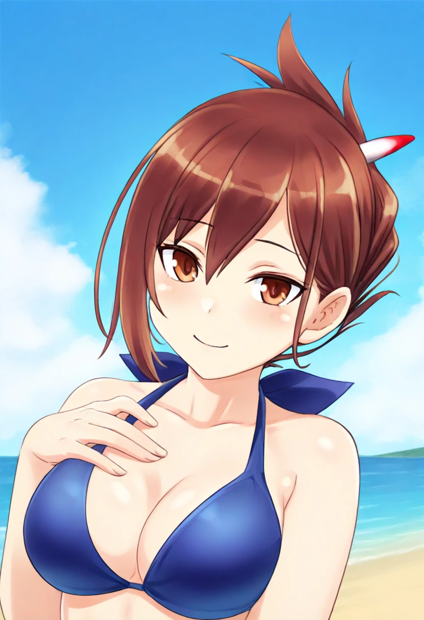 ((masterpiece)), ((best quality)), (ultra-detailed), anime style, pool, a cute girl, 1girl, solo, ((beautiful eyes)), smile, ??????00,