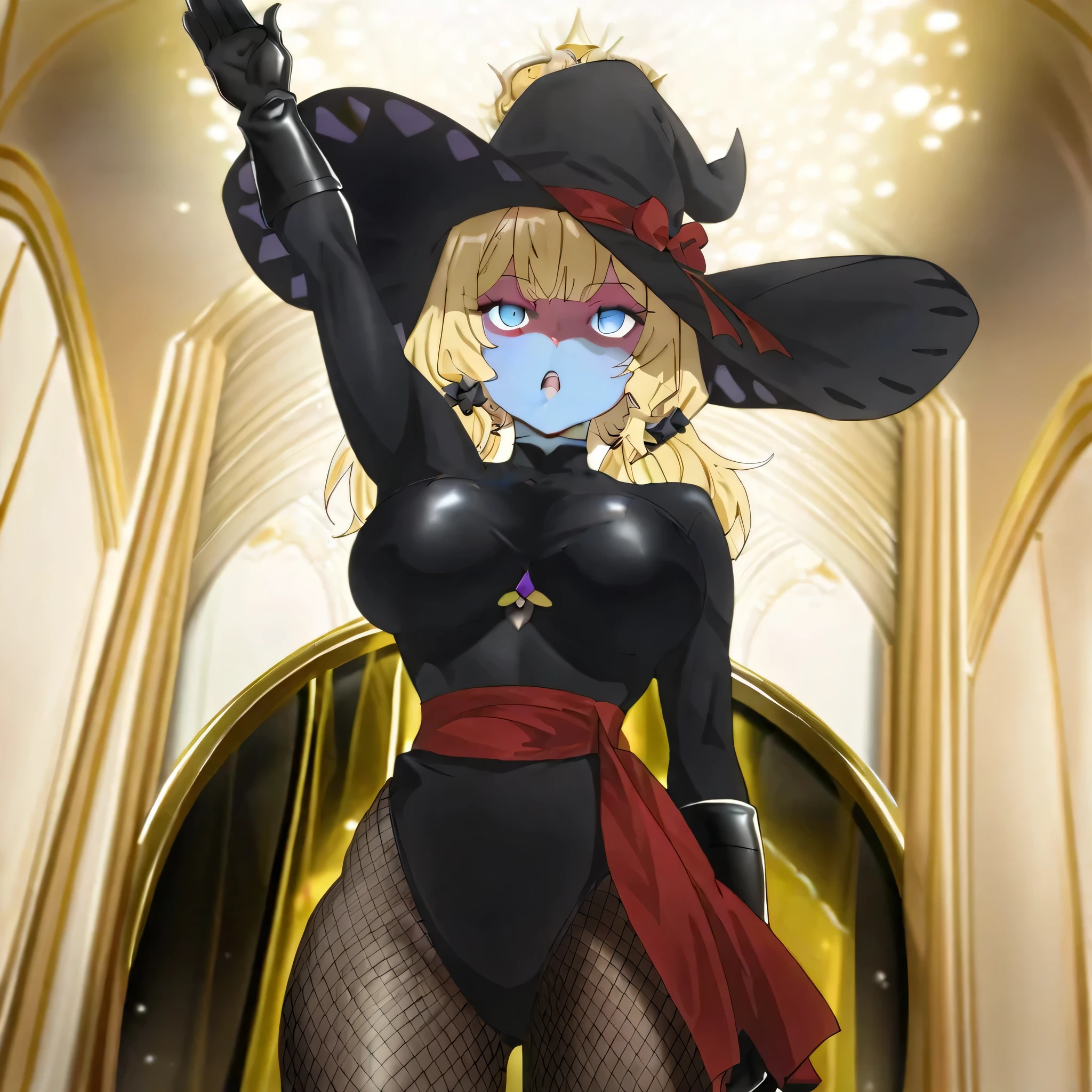 shocker, black leotard, breast