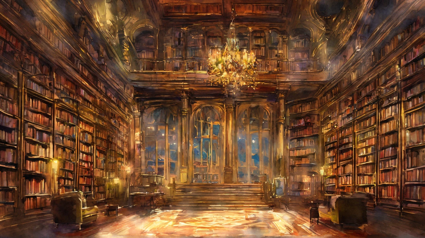 Description of the theatrical scene My hometown Theatrical perspective Mowaja (interior night): large windows, inside the house, reception room, fireplace, old books, old suitcase, some statues, paintings and everything that brings peace and tranquility, high quality, hyper reality, smoke, gray and yellow colors