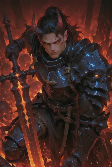 Guerrero demoníaco estilo anime