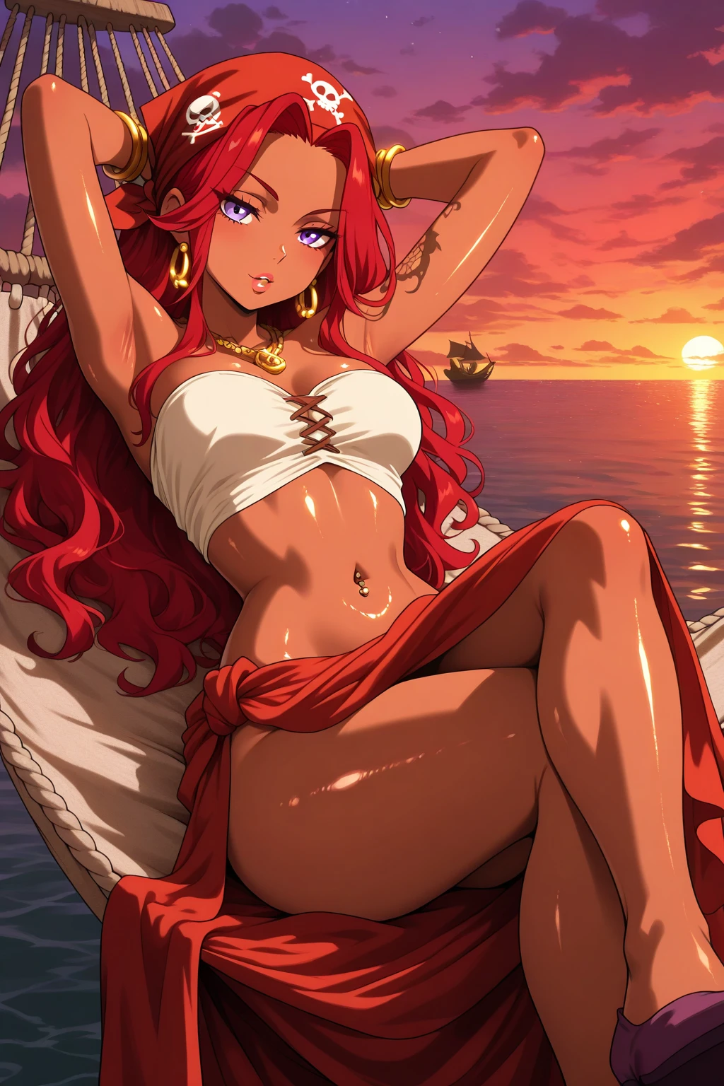 Sunsethuman, Sunset Shimmer, Sunset Shimmer from my little pony, Sunset Shimmer in the form of a girl, ??????????????, lush ???????, voluminous ???????, firm ???????, sweat, wet with sweat, shin, heels, feet, five fingers, detailed hands, two tones of hair, red and yellow hair, lying, solo, one character, ???? feet, no shoes, (?????), running along beach