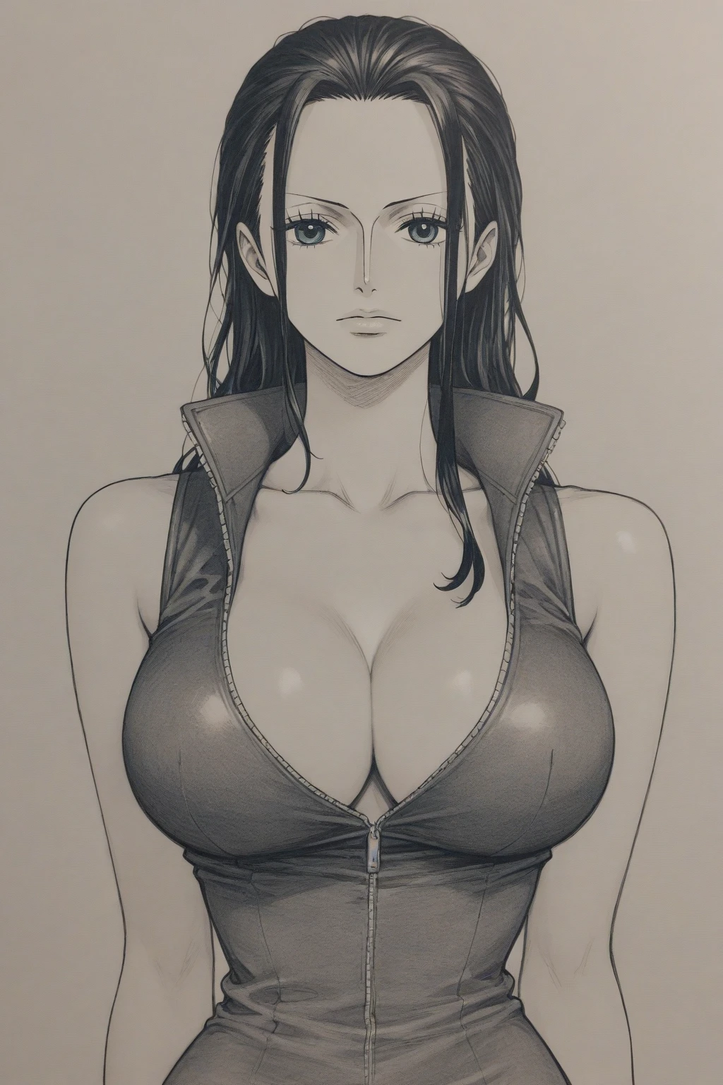 High quality, official art, Ema Skye, cute, tinted eyewear on head, brown pants, high quality, (, ), white background, large breast,  smile