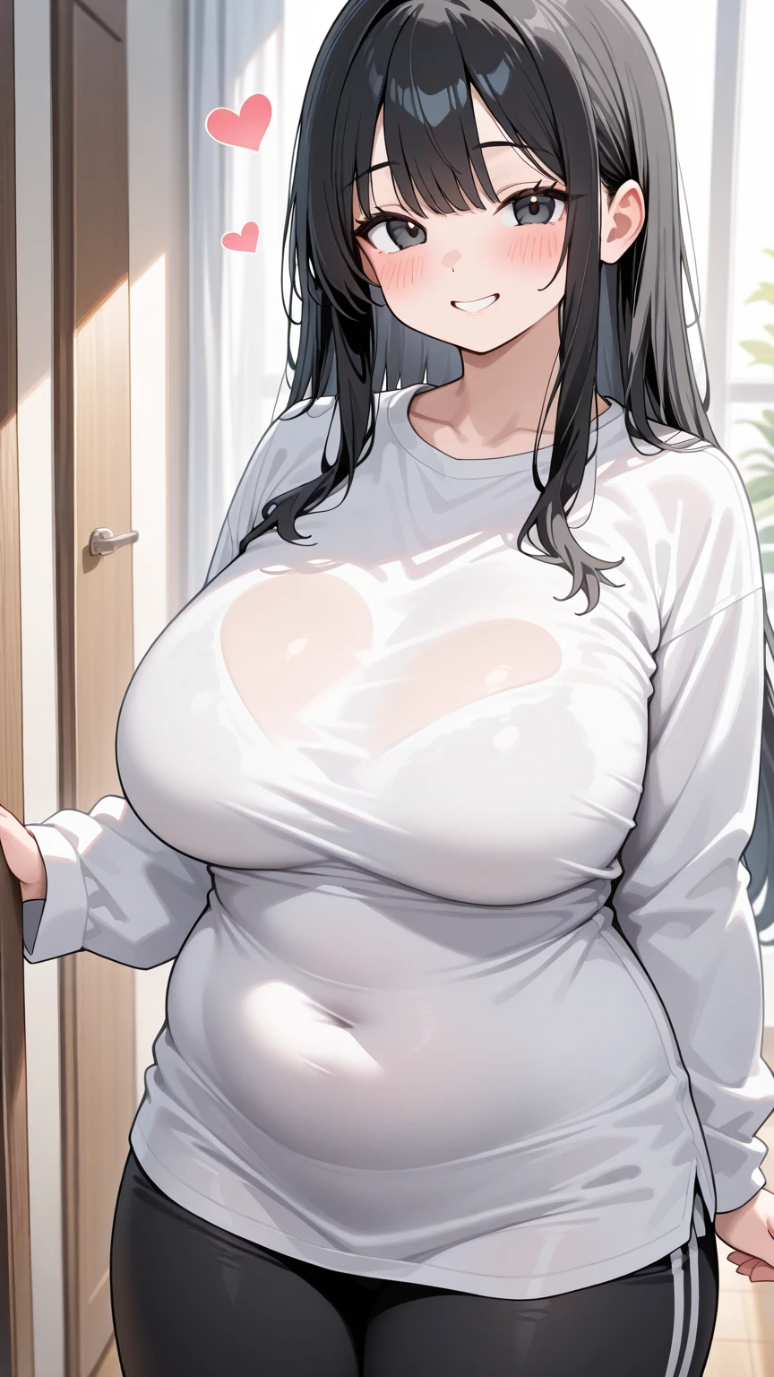 mature woman,gentle mature face,modest mature housewife,black hair,at home,curvy,straight hair,oval face,grossed lips,nipple-baring brassiere,brown nipples,pubic hair,vulgar smile,blushed,at living room