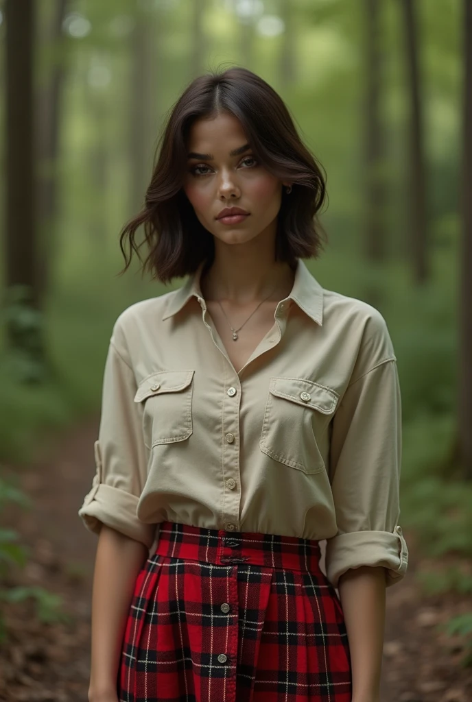 Girl Brown Skin with Shirt Polo Collar