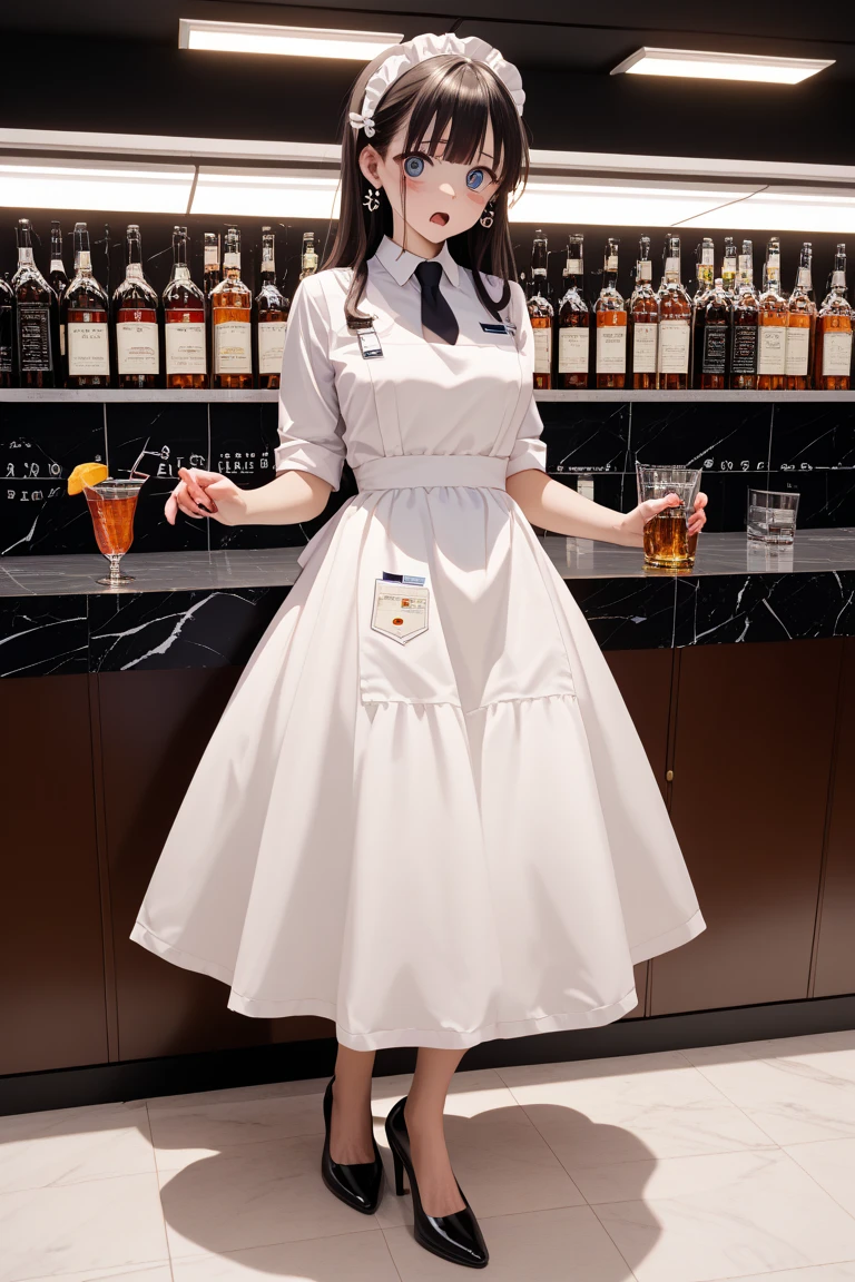 Skinny white cheongsam school uniform