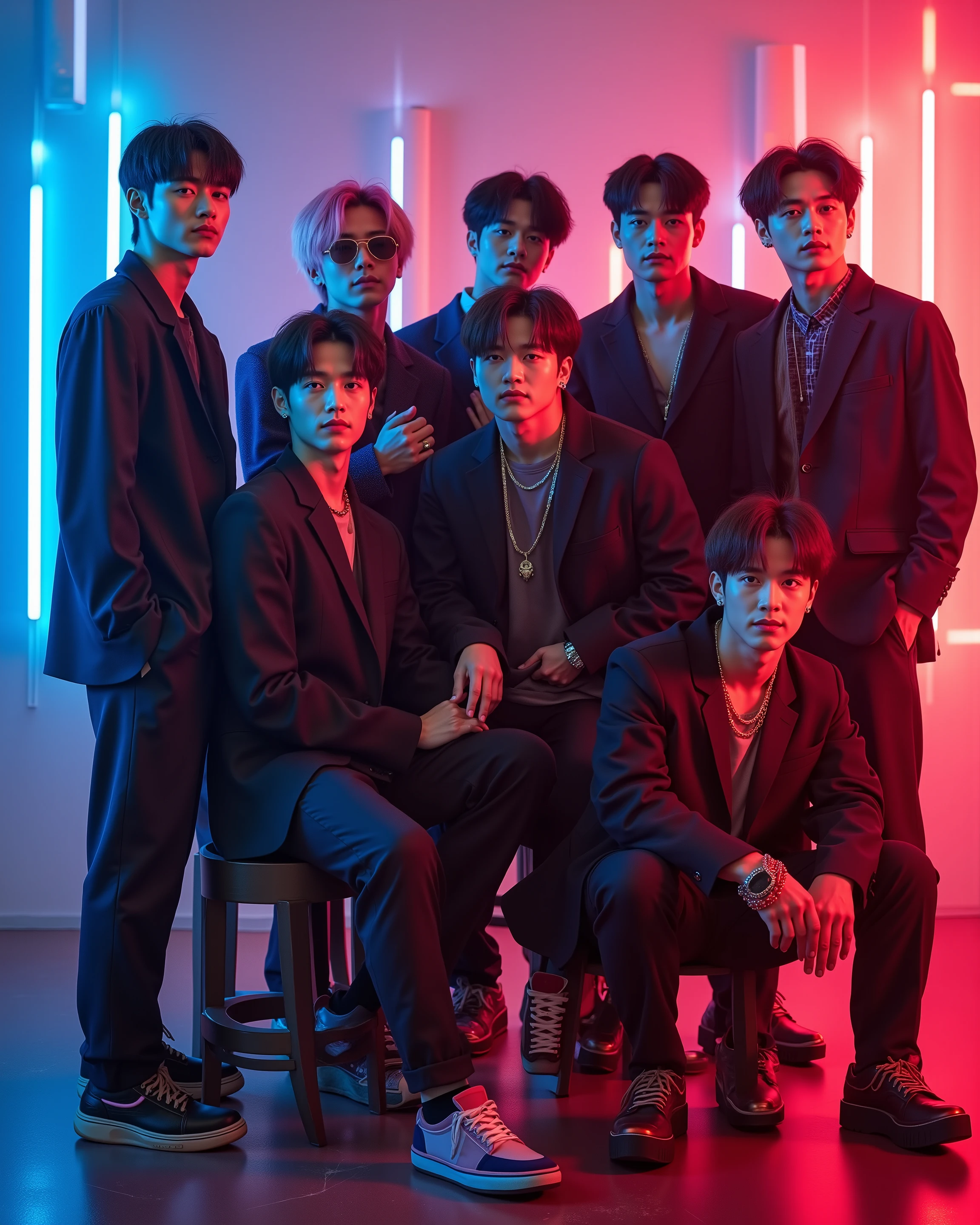 Cool mens group de kpop com 6 integrantes, With concept photo and what to see their faces