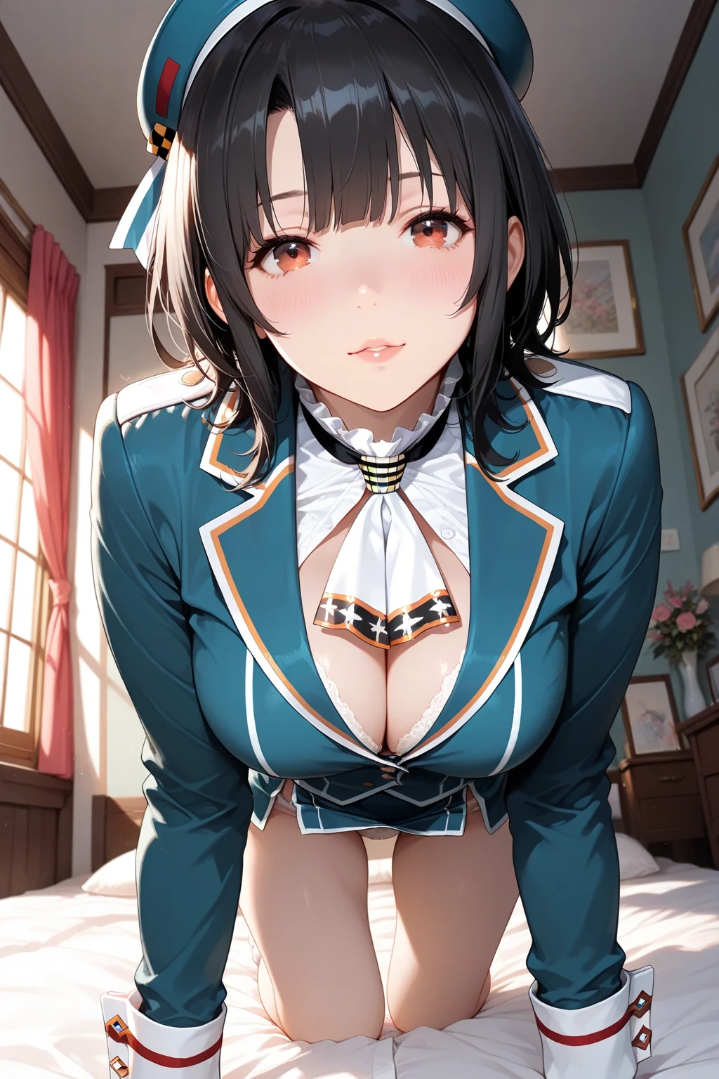 Introvert　Honor student　Middle school students　uniform　 Big Tits　Black Hair　