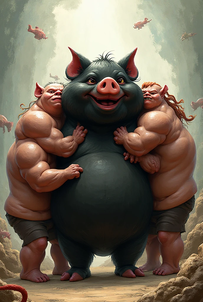 solo, (white bull, bull tail), three heads on one body, three headed identical conjoined triplet brothers, (identical:1.3), (overweight, obese, fat, male, old, ugly, unattractive, hairy, rugged, burly, (stylized 3d, by disney, by rembrandt, by pixar:1.3), by dramamine, (white fur, bald, beards:1.4,  piercing), beach background, (, bulge, navel, big , big belly), correct hands, correct , (detailed eyes:1.2, cartoon eyes:1.2, small dark pupils), (ultradetailed, best quality, detailed masterpiece, highly detailed masterpiece, 4k, professional cartoon:1.7), ((lying on beach chair:1.3, hands over head:1.3, hairy armpits, natural pose:1.3, awkward smiles:1.2 nuanced expressions:1.3)), (((dadbod)))