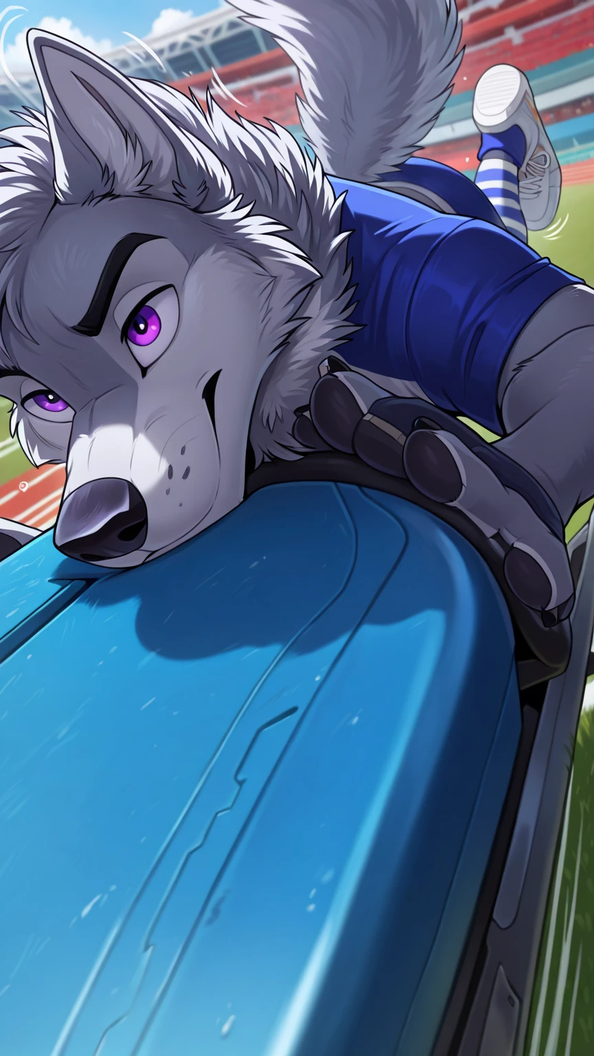 protogen , male, ,  from first person view, top view, top view of  , gay , top fpov, 