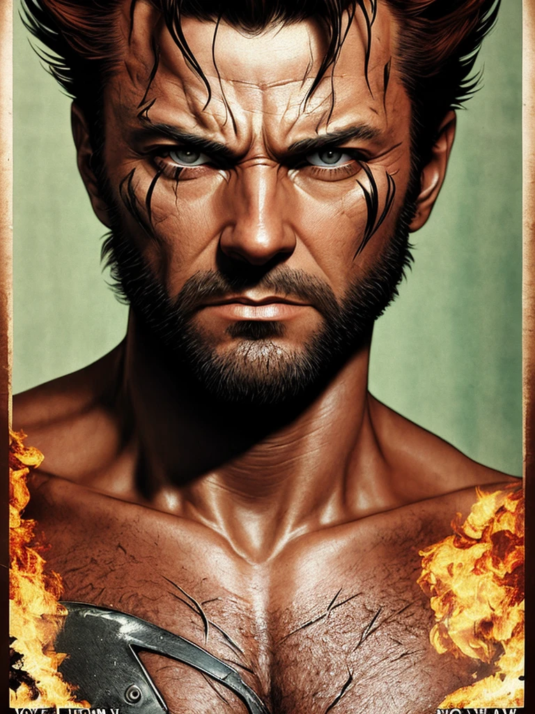 Hugh Jackman as wolverine, vhs effect, (poster:1.6), poster on wall, nostalgia, movie poster, portrait, close up
(skin texture), intricately detailed, fine details, hyperdetailed, raytracing, subsurface scattering, diffused soft lighting, shallow depth of field, by (Oliver Wetter)