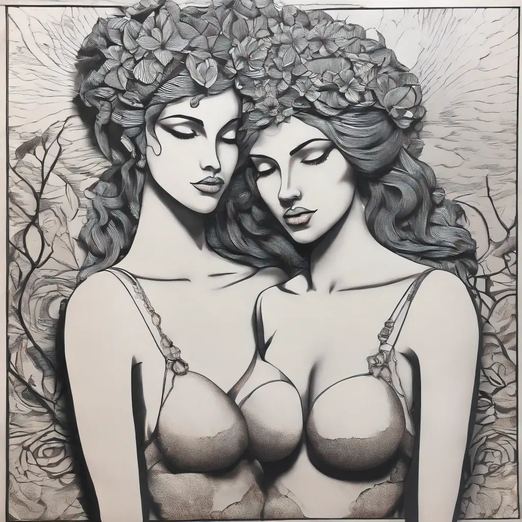 Tattoo template lesbian art deco