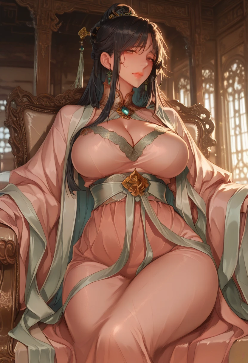 (Masterpiece, Best Quality:1.3), highest, Manga, cowboy shot, (ultra-detailed), highly detailed portrait of a beautiful indian queen with big breast,wearing saree, long hair, cleavage, deep navel,sitting, [upright], curvy, (1girl), ((lips)), (nose), ((long face)), mature female, blossom tree, , elegant, stylish, sultry, , grin, looking at viewer, (indian saree), laurel crown, (chiton:0.7), flowers, soft makeup, textured, patterned, cinematic, dynamic posture, wide shot, dramatic lighting:1.1, (gradients), nature, (perfect face), outline, sharp focus, warmth, light particles, (depth of field), (intricate details:1.2), (extremely detailed background), indian architecture