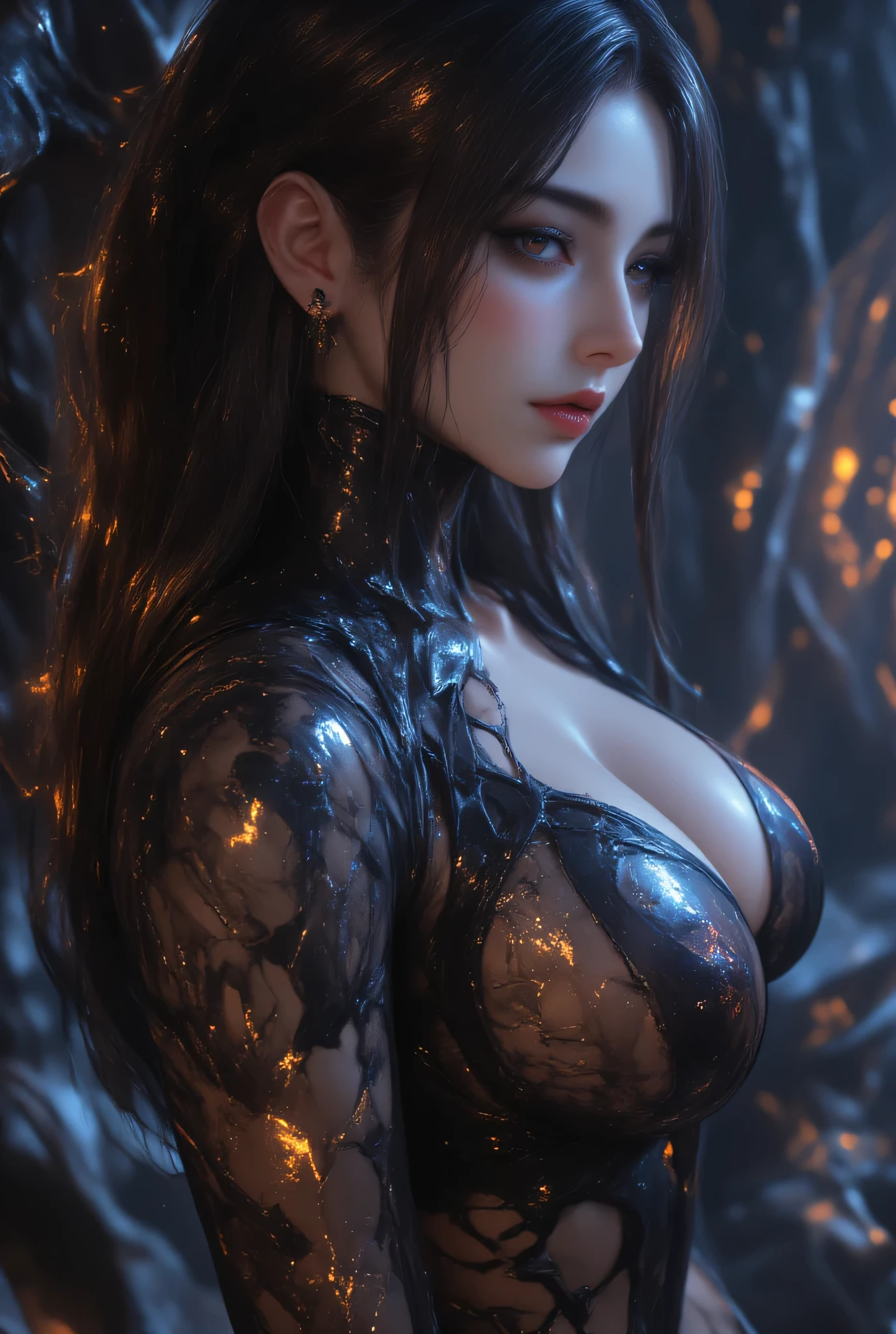 Evolution is the increase of complexity of complex systems., Holy Sexy Elf, Big Breasts, Age 17, Dark Haired, Sexy Pose, Fearless Smile