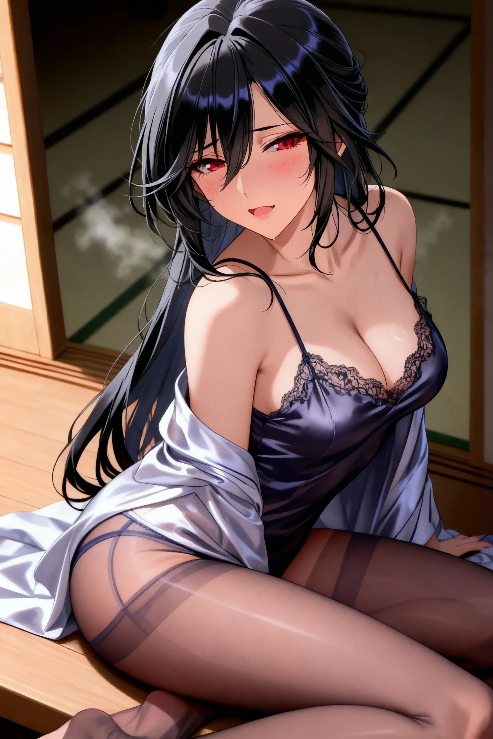 Beautiful,  lady, beauty smile, blush on, shyly, dress 