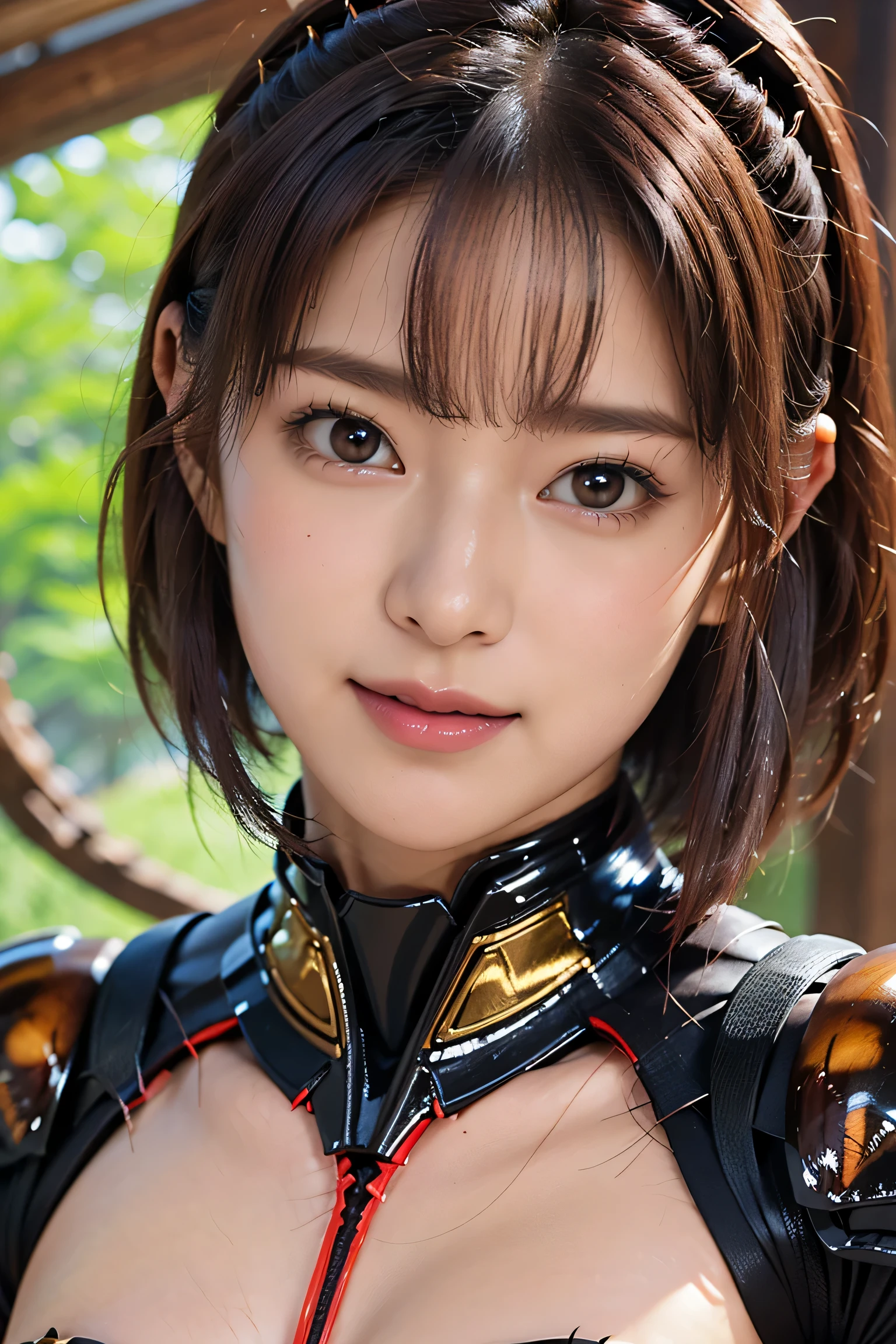 (masterpiece, best quality:1.2), (8k uhd, 16k, 32k, ultra high res), (photorealistic:1.37), (RAW photo), ultimate-realistic, ultimate-realistic details, ultimate-realistic texture,  ultimate-realistic lighting, ultimate-realistic shadow, japanese girl, ultimate-cute face, ultimate-RAW skin, ultimate-realistic eyes, (mechanical armor:1.3), full body, wide shot