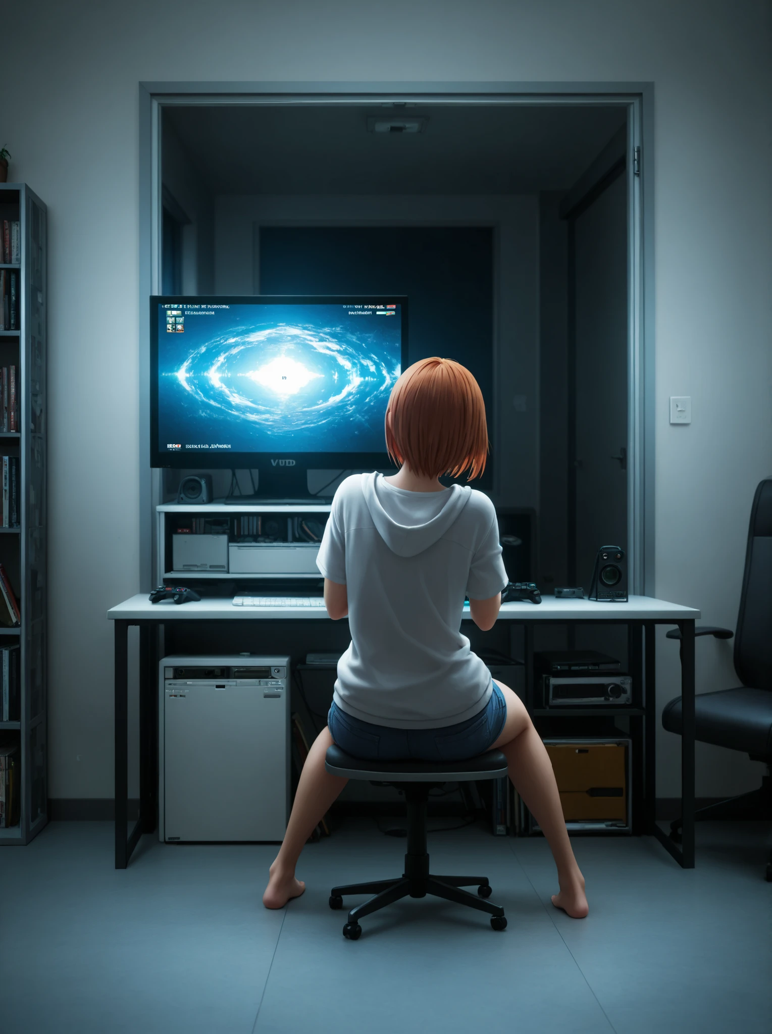 masterpiece, High Quality, ultra detailed, beautiful detailed face, anime, ultra high resolution, 8K,2d,((Inside a video game))