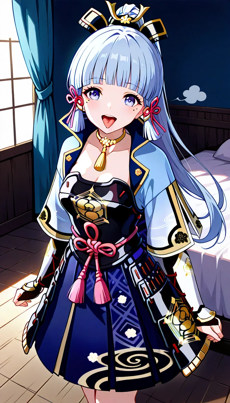 quality, (masterpiece: 1.3), (Maximum resolution: 1.2), (Ultra HD TV: 1.2), Cinema Lights, Ultra HD TV, (Detailed eyes and skin), (Detailed  features), High Dynamic Range, 8K resolution, Sharp focus: 1.2, Perfect style, Pretty Face,Fine hair， precise, Anatomically correct, Highly detailed face and skin textures, Expressive，Deep blue eyes，Full figure， Cheap Shizu，Smiling girl