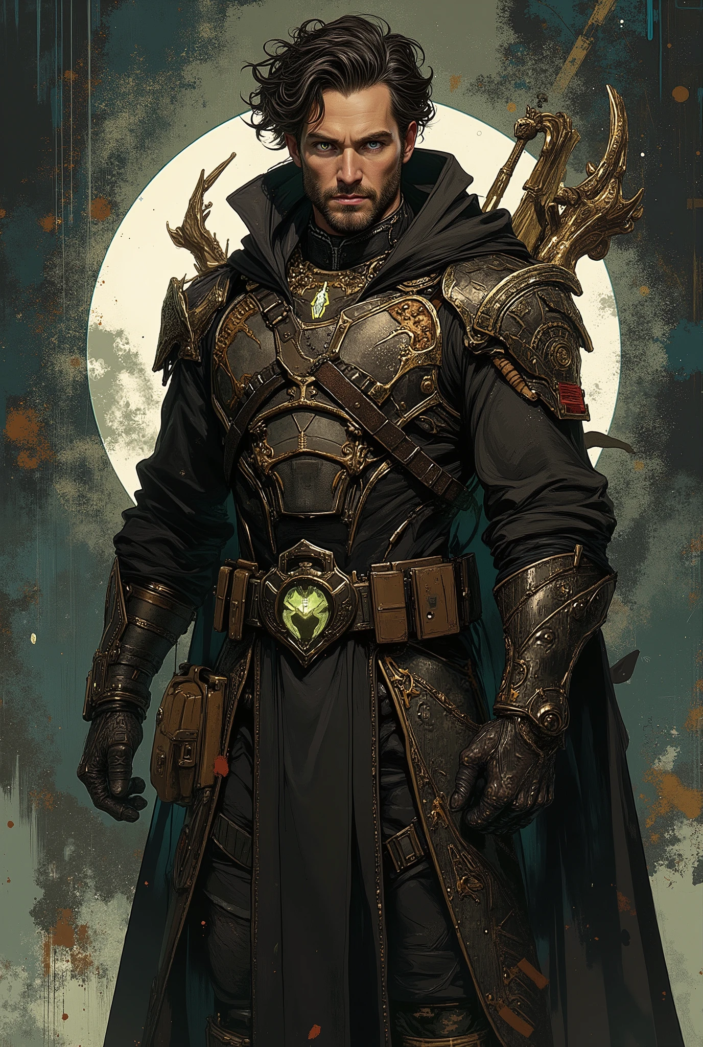 Randalf (Technomage, savior of the world, Nerd, looks 32 years old) short description:
Height is high
The face is a thoroughbred aristocracy with a touch of a professor of theoretical physics
Body - built like a god of war if you force him to take off a bunch of combat equipment and a lab coat (most likely, he will grumble that now he is not ready to meet acid slugs - and the percentage of probability of meeting them is higher than meeting a girl)
Hair - black with a touch of gray
The eyes are gray, sometimes they glow
Romantic experience - can name less than a dozen people who are able to listen to him for more than five minutes without falling asleep or turning green with nausea. He is able to praise someone's intelligence and practicality... mathematically. He falls into an existential crisis if someone compliments him. stunningly blind to flirting attempts.
required Traumatic past - 90% idiot brother, 7% parents trying to make him a person capable of communication, 3% - saving a crumbling world, 100% consider any of this dramatic
His hands are stained with ink, acid burns, battle scars, and gun calluses, but they're still aristocratic and look more like a surgeon's hands than the weapons they actually are.
The manner of communication is a grumpy higher mathematics teacher who constantly saves the world and beats Superman in a fight.
The vibe of the overbearing dark lord is absolute zero. But he try.