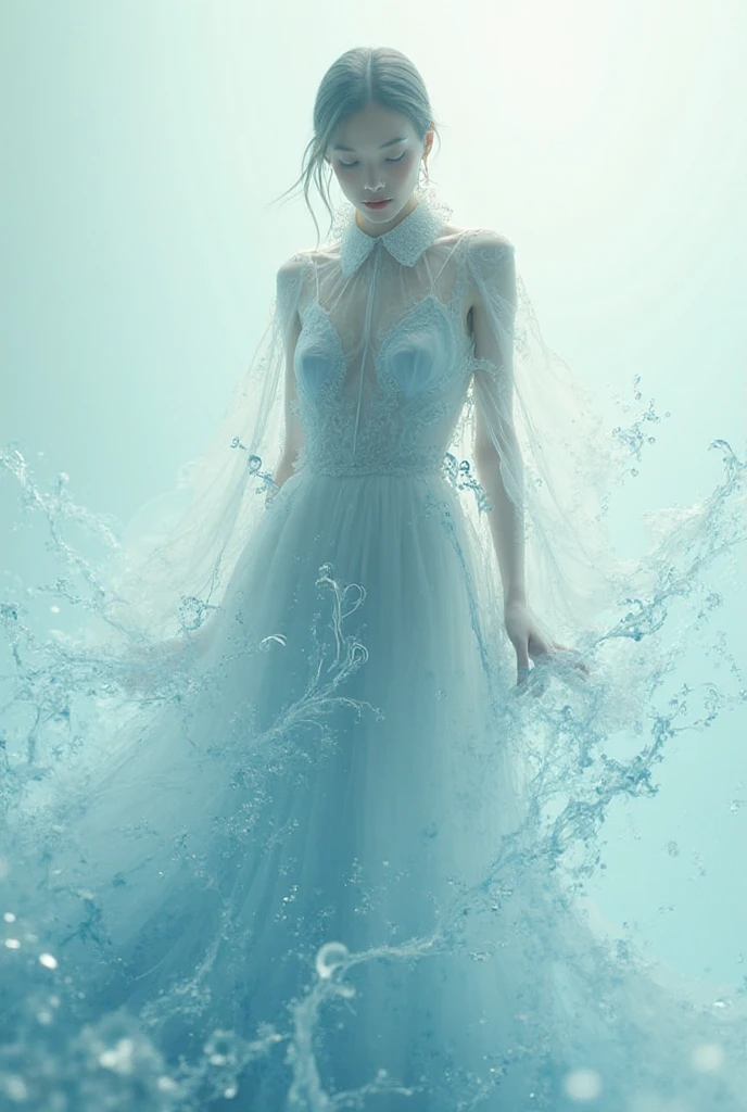 <lora:xl0918ice-water:0.7>,water,1girl,(water ring:1.25),High quality,masterpiece,A beautiful woman is surrounded by a water ring,Water splashes,wallpaper,(translucent white gauze dress:1.1),white hair,bikini,ponytail,walking,splashing water,fantasy,medium breasts,cleavage,slender,real-life realistic photo texture,a beautiful chinese woman,multiple water ring winding,dynamic perspective,spiral,around,greco-roman architectur,halter_dress,chinese woman,moyou,