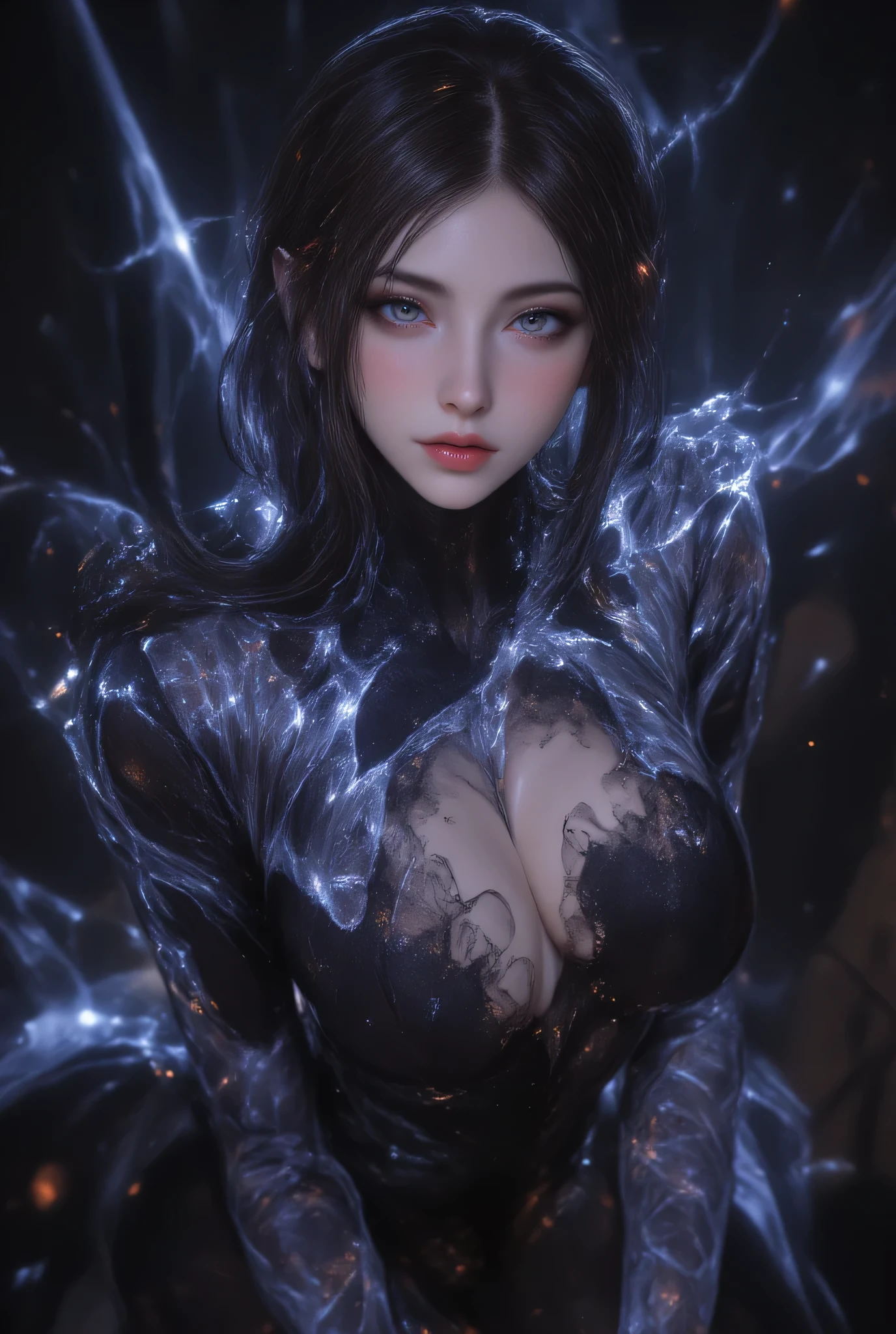 Evolution is the increase of complexity of complex systems., Holy Sexy Elf, Big Breasts, Age 17, Dark Haired, Sexy Pose, Fearless Smile