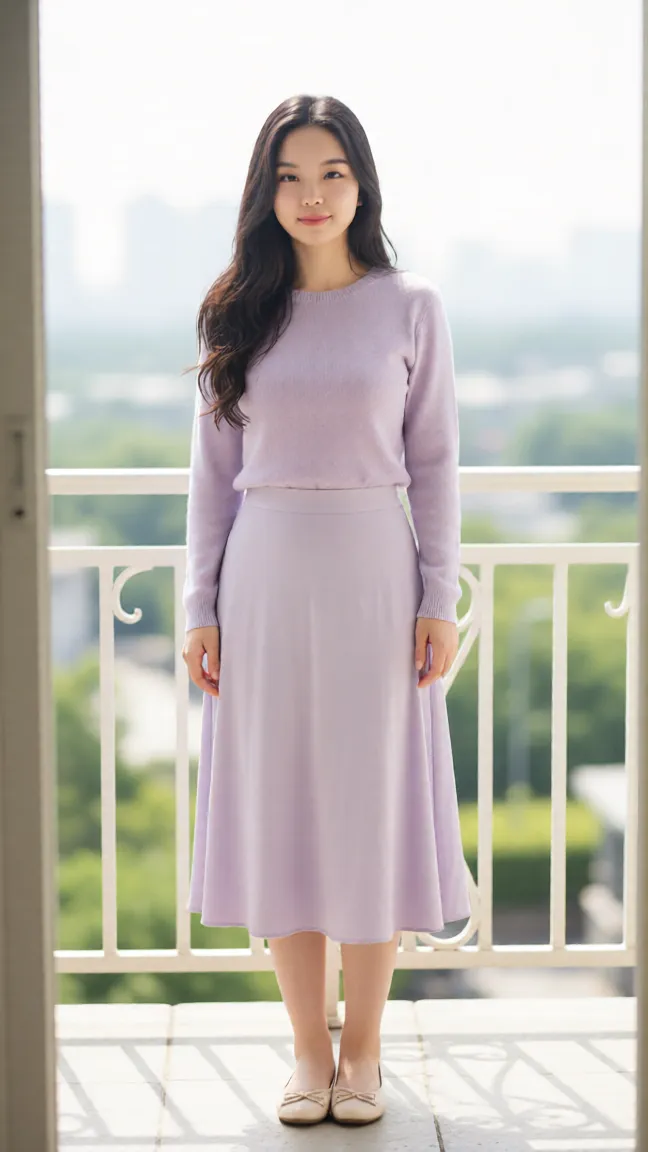 a young beautiful japanese woman smiling while sitting on a white wooden chair adorned with greenery and delicate flowers, giving the scene a natural, ethereal feel. She is wearing a long, flowing dark dress with a high slit, revealing one leg, and black platform heels with sparkling details. Her long, wavy hair has a voluminous and slightly messy look, with subtle highlights or lighter tones at the ends, and a floral crown sits on her head, enhancing the whimsical atmosphere. The background is a simple, neutral tone, drawing attention to her and the surrounding floral arrangement. The overall aesthetic is a mix of earthy elegance and high fashion, blending nature with bold style., <lora:flux_realism_lora:1>, <lora:makinaflux_ishiharasatomi_v1.0:1>