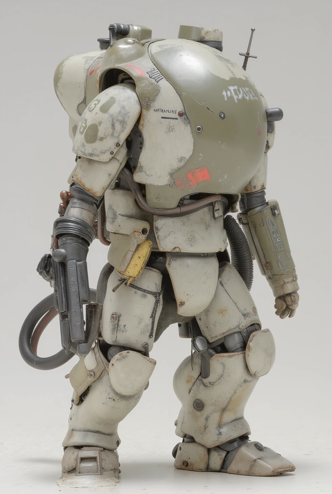 robot model、has a gun, heavy 2-tone shading, vivid detail, very detailedレベル, very elaborate toys, heavy stuff under paint, detailed heavy tank , complex mech armor, weatherproof armor plate, Heavy detailsed, Heavy details, very detailed, Painting-style humanoid mecha、 robot,robo,fire ball,powered suit,armored suit,Ma.k