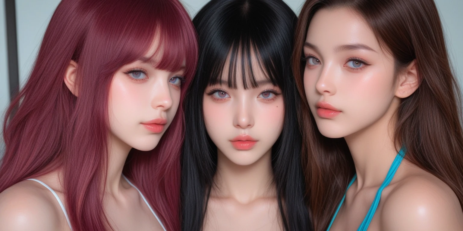 4 miniature Beautiful handsome woman, ((top quality, 8k, masterpiece:1.retty woman, 1woman, huge breasts:1.3, slender figure:1.1, elastic red long hair, (shower, wet body, wet clothes:1.1), very detailed face, detailed lips, detailed eyes, double eyelids, detailed blue eyes, extremely detailed outstanding blue eyes, red wet hair, red wet hair, detailed outstanding BLUE EYES, innocent stare at the viewer, extremely wet wavy red hair, detailed outstanding BLUE EYES, raining outside, huge earrings