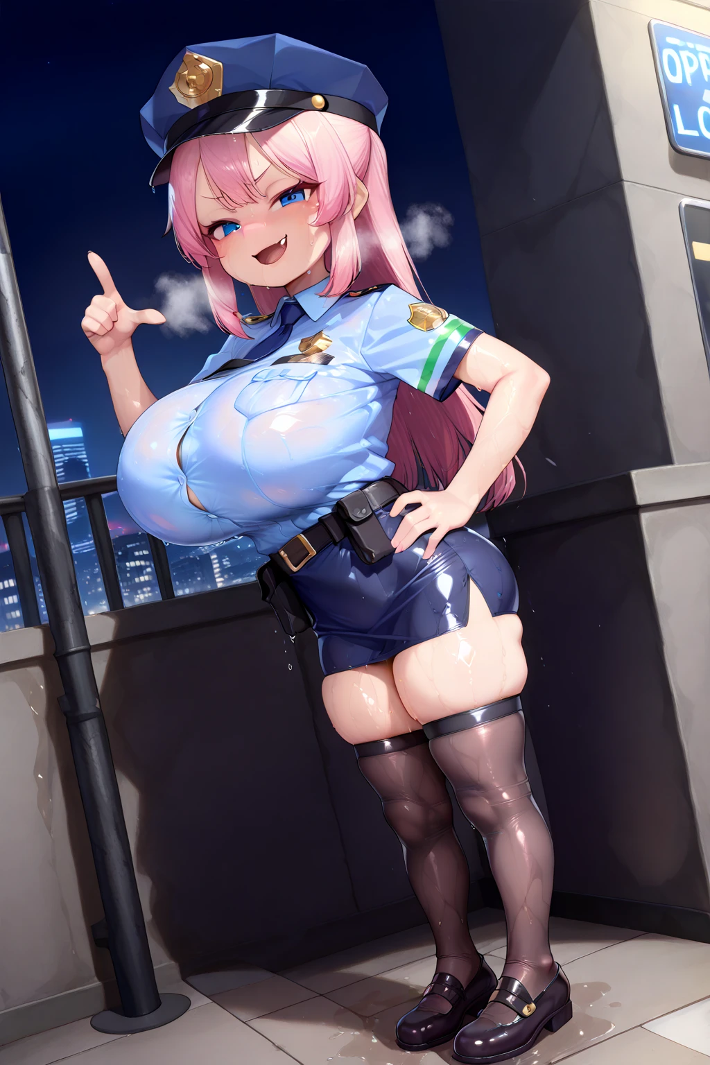 d.va, brown hair, yellow eyes, long hair, futanari, big penis