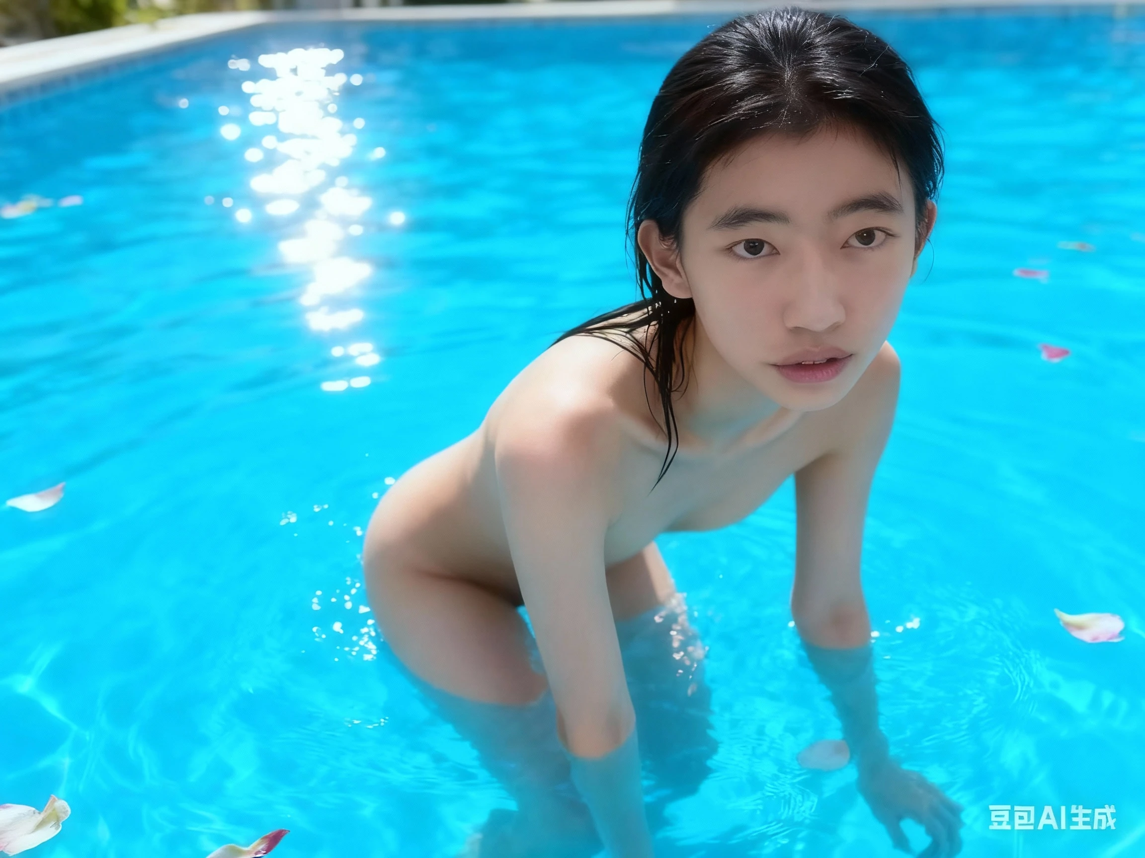 (:1.5),(8K、Raw photography、top-quality、​masterpiece:1.2)、32K、ultra res、rialistic photo、nudde、(((Sitting with your knees bent and your  open:1.5)))、(realisitic、Photorealsitic:1.37)、超A high resolution、depth of fields、Caustics、Canon EOS、​masterpiece、ultra-detailliert、pylons、(8K、Raw photography、top-quality、​masterpiece:1.2)、32K、ultra res、rialistic photo、(realisitic、Photorealsitic:1.37)、超A high resolution、depth of fields、Caustics、Canon EOS、​masterpiece、ultra-detailliert、fully body photo、1girl in、独奏、in poolside、Slender Abs、Strapless Bras、Nipple sheer:2.2、Waist 52 cm、flat breast、small tits、Bust 70 cm、Hip 82 cm、Slender body、big  thin waist、The  is clear、tiny chest、small  hip、Model grade ratio、Vibrant poses、Super cute full body photo、1girl in、独奏、is standing、in poolside、Slender Abs、Waist 52 cm、flat breast、small tits、Bust 70 cm、Hip 82 cm、Slender body、big  thin waist、tiny chest、small  hip、Model grade ratio、Vibrant poses、Super Cute