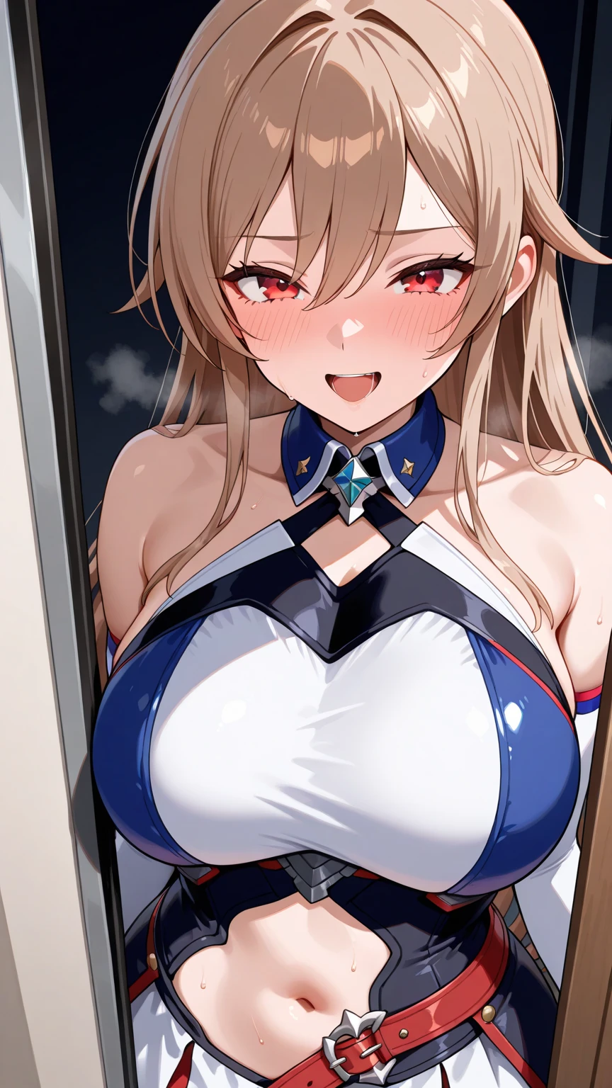 Serena, Upper body ,Large Breasts, Cleavage,A large amount of  spurting out of the 