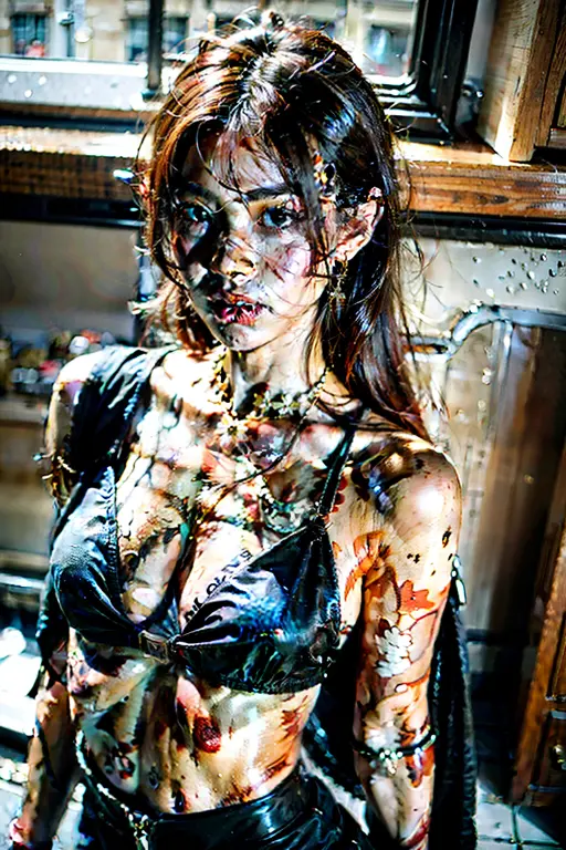 A beautiful woman with a hot figure sat on the bed, snow-white and delicate skin, long black hair, tights, plump