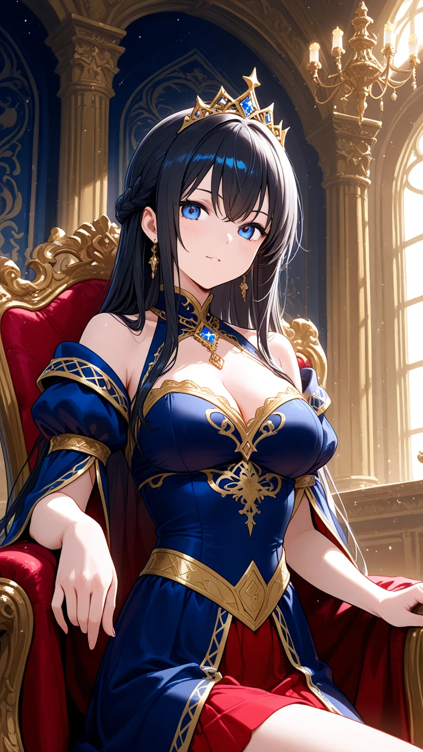 Reina de pechos grandes y caderas anchas cabello corto de color 