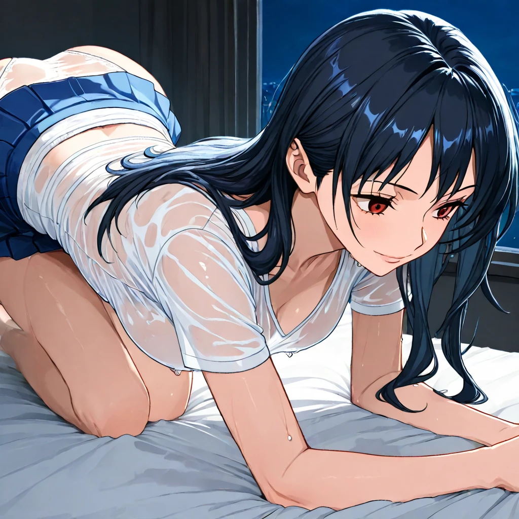 (masterpiece:1.5),(View from below:1.4),(Browsing Caution,:1.5),(Perfect skeleton:1.5),(Bright room:1.3),(Sleep on your back:1.4),Perfect female body,(鮮やかなcolor:1.3),Perfect lighting,(Light from the front,Light on the face:1.3),(Extremely accurate details,Ultra-high resolution,Highly detailed CG Unity 8k wallpaper:1.5),(Realistic,Photorealistic,超Realisticな:1.5),(curve,model,Glamour:1.5),(Large Breasts:1.4),(K cup breasts),Beautiful breasts,color_aberration,Beautiful detailed shadows,Beautiful Eyes,Beautiful body,Beautiful Skin,Beautiful Hands,(Aesthetic Anime Eyes:1.4),(Put your hands behind your head:1.4),Shiny Hair,(Black Hair:1.5),(Straight long hair:1.5),(Beautiful Hair:1.4),(smile,blush:1.4),(:1.4),(:1.3),(High-quality fabric,Highly detailed ,Lace-trimmed legwear:1.4),Large Breasts,Bedroom,Beautiful breasts,(White hair ornament:1.4),blue eyes,And soul,(Open your mouth a little:1.0),(Lips:1.4),(:1.3),(Spread your legs:1.3),
(Big anime girl lying on her back on bed:1.4), Enchanting anime girl,Anime Moe Art Style, tits, Anime Best Girl, Smooth anime CG art, I also make fan art, Naughty anime style, Beautiful and attractive anime teen, Beautiful and attractive anime woman, Naughty, Attractive anime girl, Official anime stills,(White :1.3),